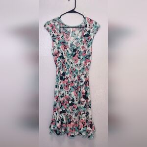 Feminine Whimsy Floral Midi Dress Women's Size 12